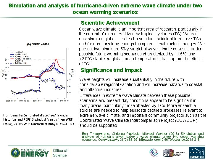 Simulation and analysis of hurricane-driven extreme wave climate under two ocean warming scenarios Scientific