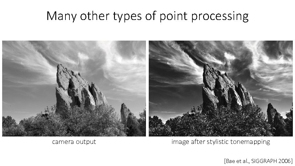 Many other types of point processing camera output image after stylistic tonemapping [Bae et