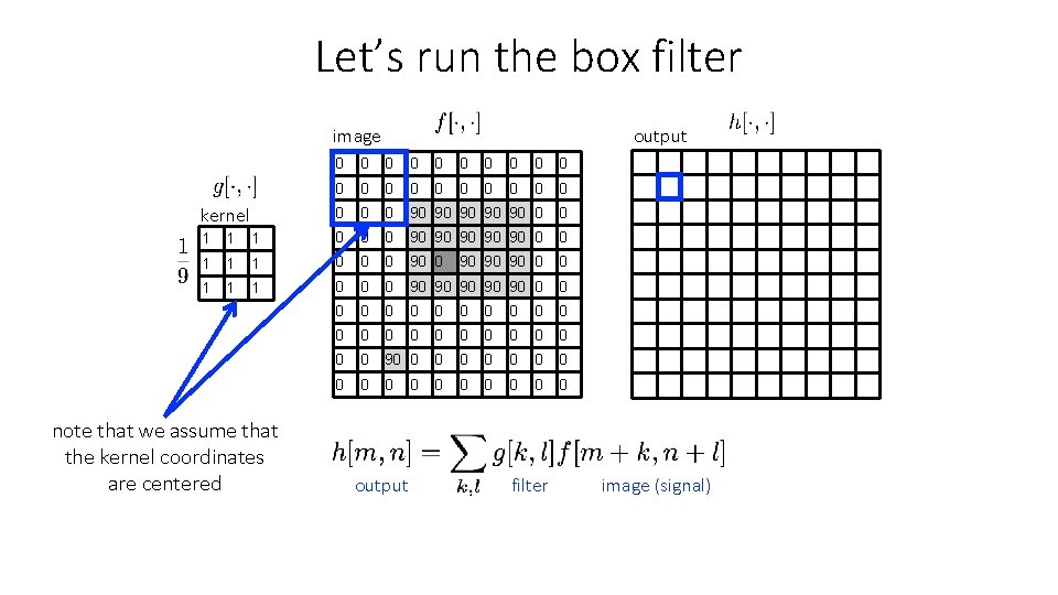 Let’s run the box filter image kernel output 0 0 0 0 0 0