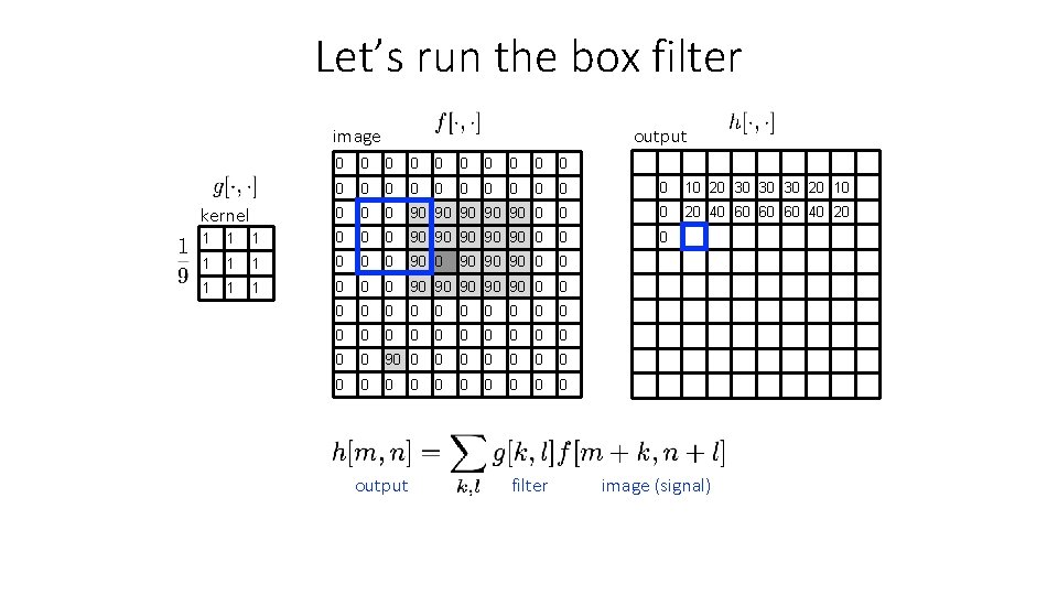 Let’s run the box filter image kernel output 0 0 0 0 0 0