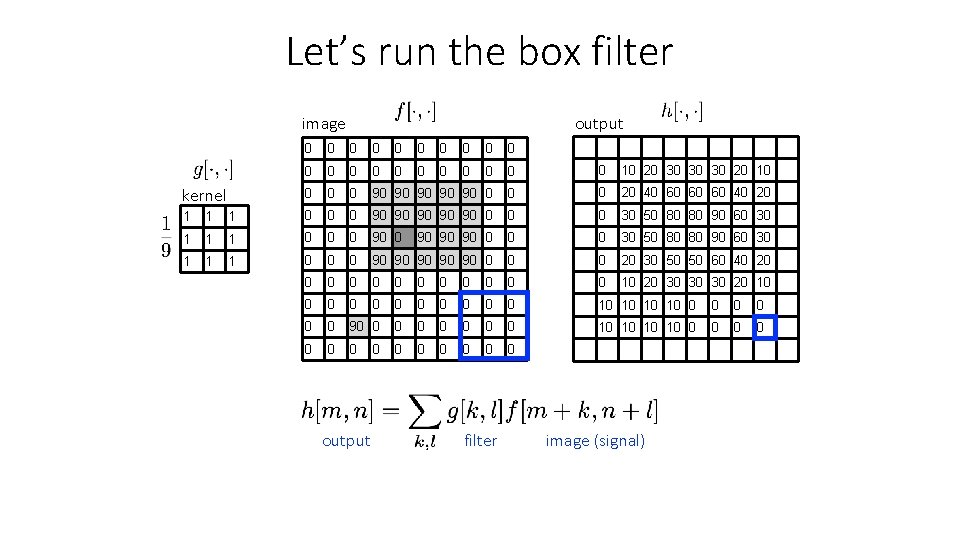 Let’s run the box filter image kernel output 0 0 0 0 0 0