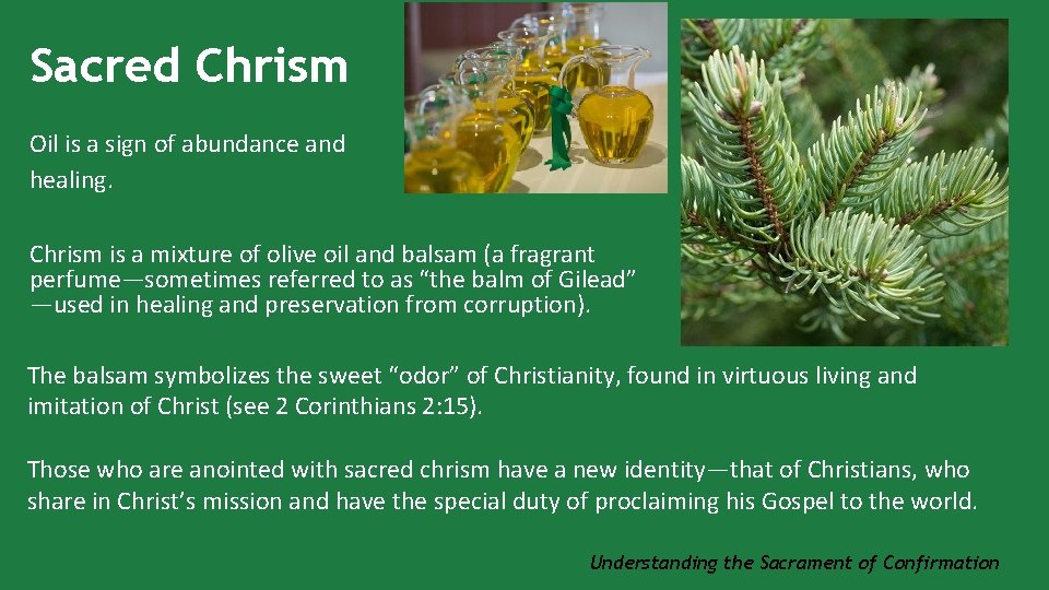 Sacred Chrism Oil is a sign of abundance and healing. Chrism is a mixture