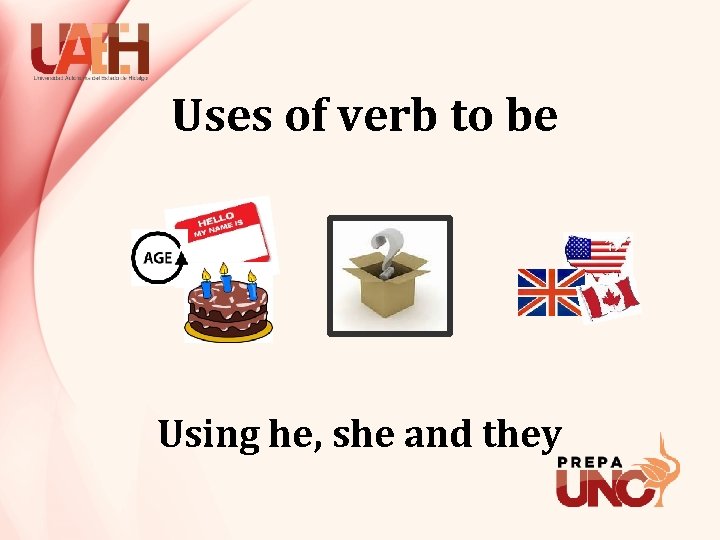 Uses of verb to be Using he, she and they 