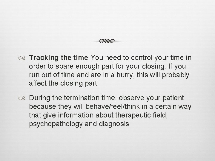  Tracking the time You need to control your time in order to spare