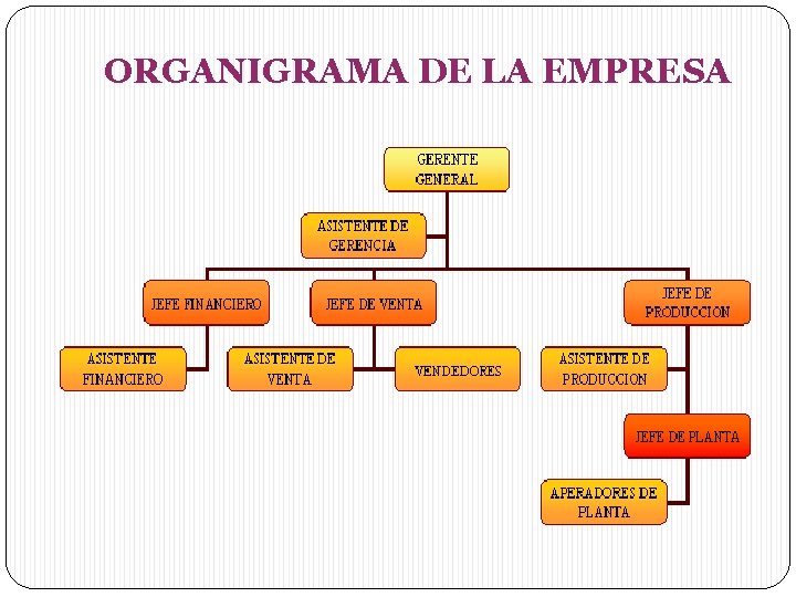 ORGANIGRAMA DE LA EMPRESA 