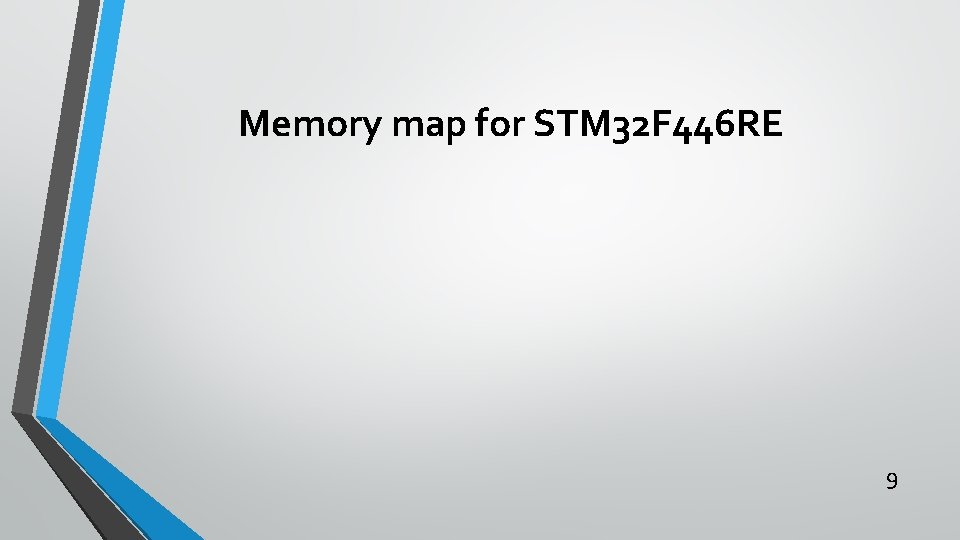 Memory map for STM 32 F 446 RE 9 