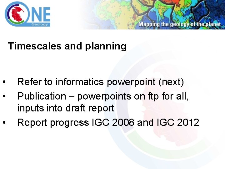 Timescales and planning • • • Refer to informatics powerpoint (next) Publication – powerpoints