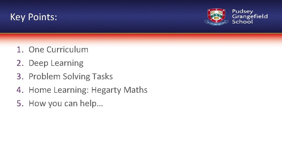 Key Points: 1. 2. 3. 4. 5. One Curriculum Deep Learning Problem Solving Tasks