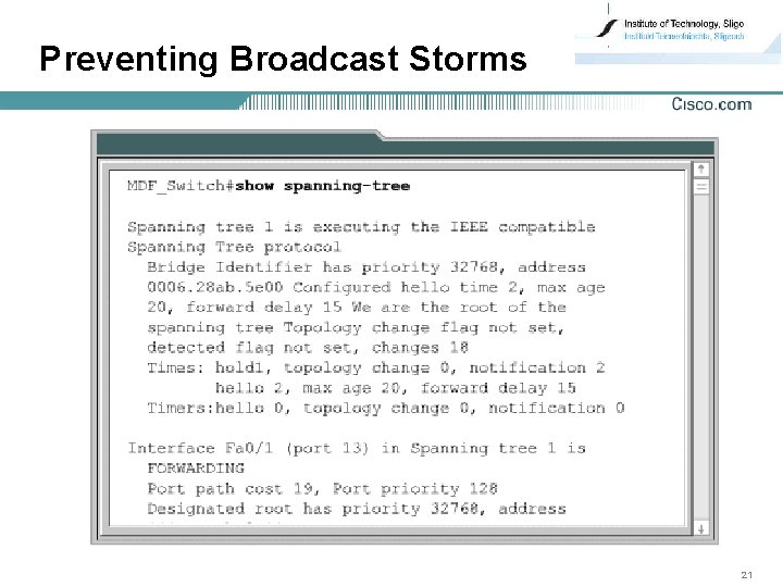 Preventing Broadcast Storms 21 