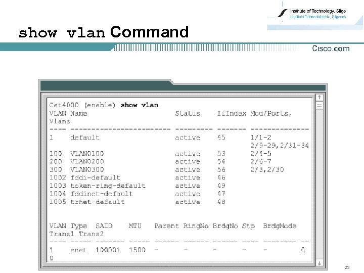 show vlan Command 23 