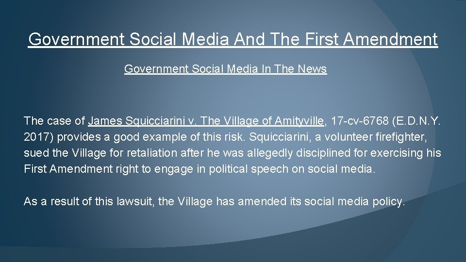 Government Social Media And The First Amendment Government Social Media In The News The