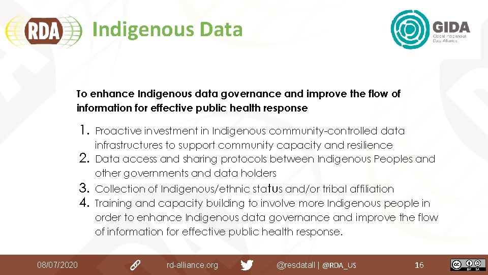 Indigenous Data To enhance Indigenous data governance and improve the flow of information for Indigenous Data To enhance Indigenous data governance and improve the flow of information for