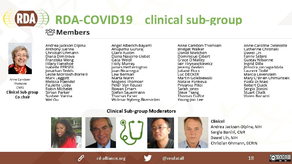 RDA-COVID 19 clinical sub-group Clinical Sub-group Co-chair Clinical Sub-group Moderators Clinical Andrea Jackson-Dipina, NIH RDA-COVID 19 clinical sub-group Clinical Sub-group Co-chair Clinical Sub-group Moderators Clinical Andrea Jackson-Dipina, NIH