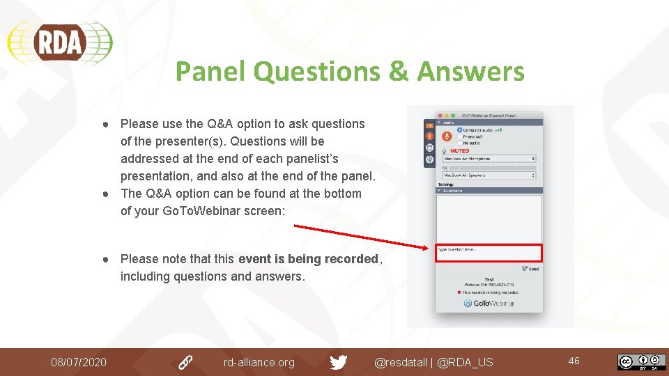 Panel Questions & Answers ● Please use the Q&A option to ask questions of Panel Questions & Answers ● Please use the Q&A option to ask questions of