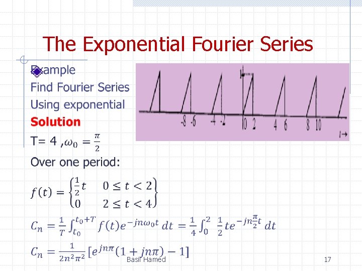 The Exponential Fourier Series Basil Hamed 17 