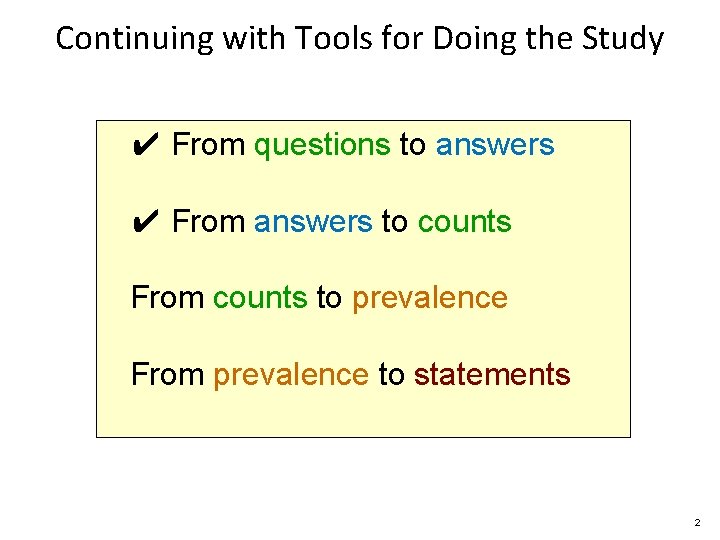 Continuing with Tools for Doing the Study On an average school day, how many