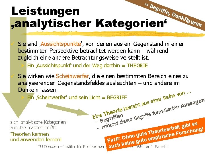 =B iffe , De Leistungen nkf igu ren ‚analytischer Kategorien‘ egr ü Sie sind