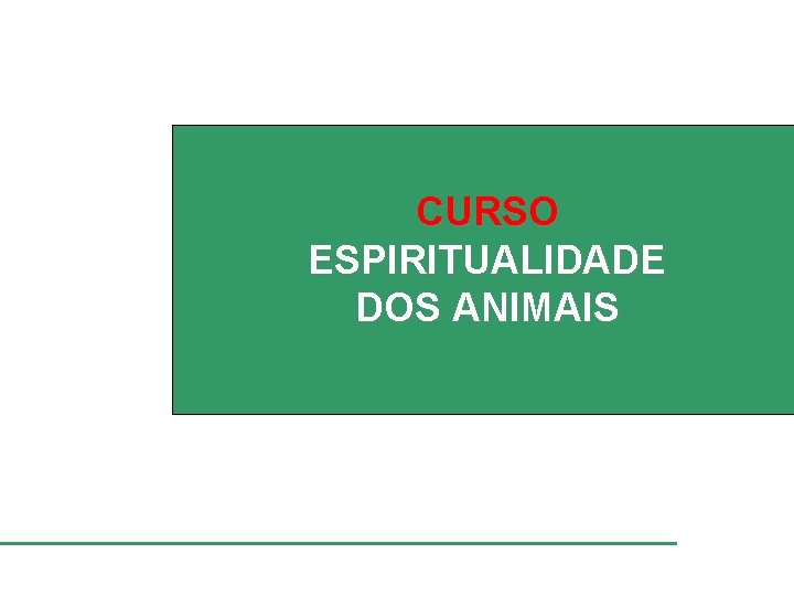 CURSO ESPIRITUALIDADE DOS ANIMAIS 