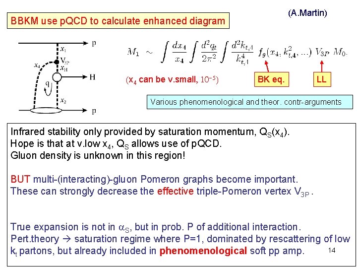 (A. Martin) BBKM use p. QCD to calculate enhanced diagram (x 4 can be