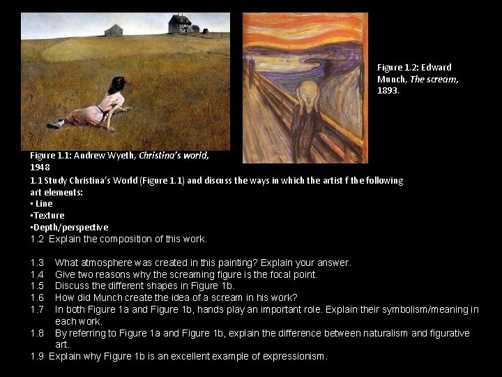 Figure 1. 2: Edward Munch, The scream, 1893. Figure 1. 1: Andrew Wyeth, Christina’s