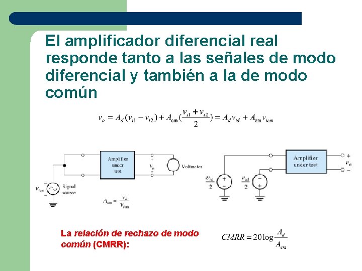 El amplificador diferencial responde tanto a las señales de modo diferencial y también a