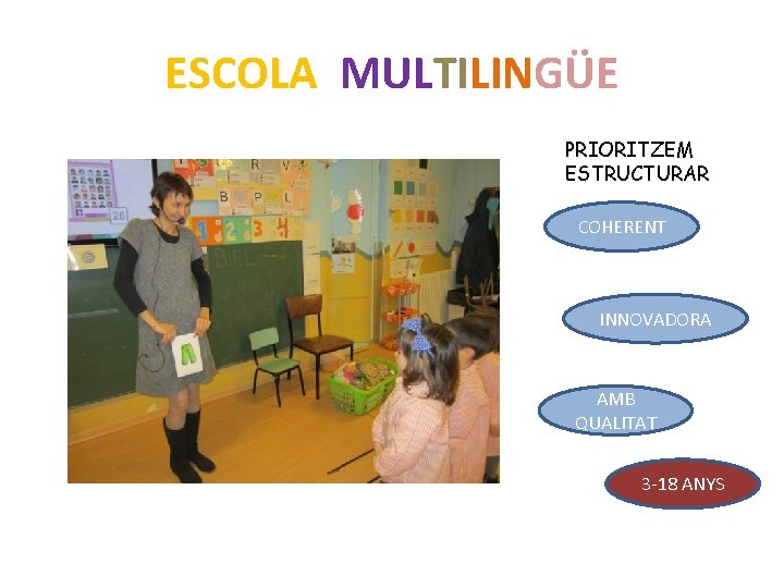 ESCOLA MULTILINGÜE PRIORITZEM ESTRUCTURAR COHERENT INNOVADORA AMB QUALITAT 3 -18 ANYS 