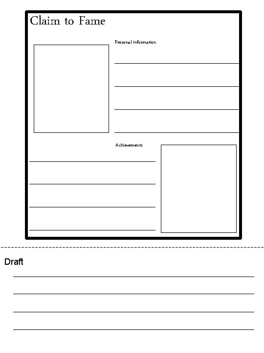 Claim to Fame Personal information Achievements Draft 