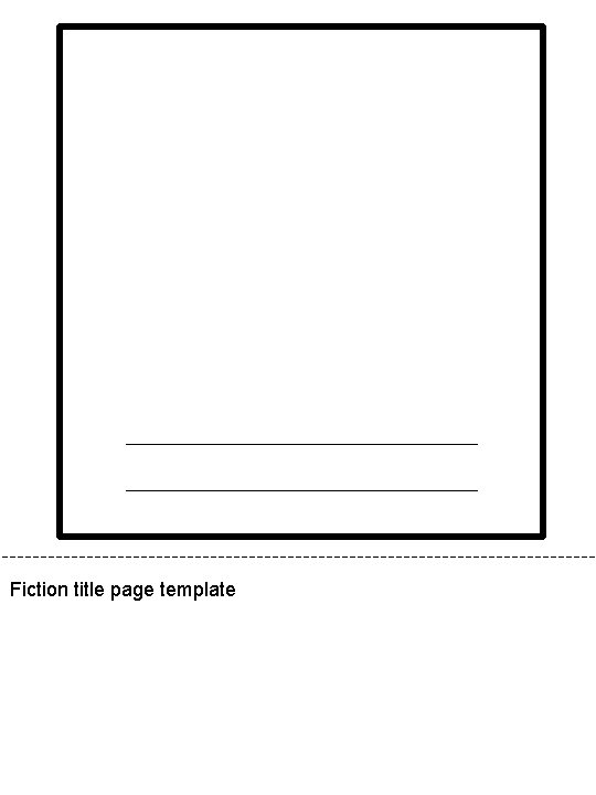 Fiction title page template 