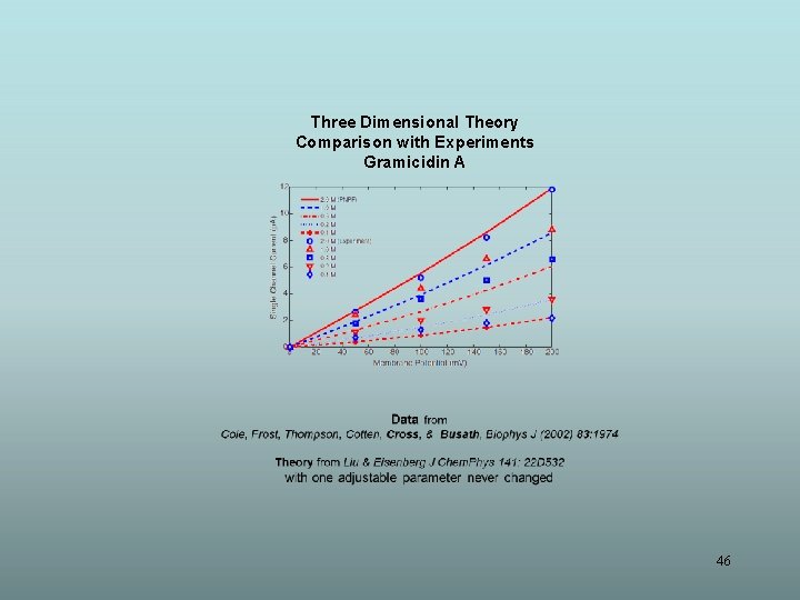 Three Dimensional Theory Comparison with Experiments Gramicidin A 46 