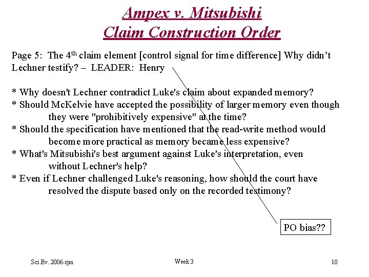Ampex v. Mitsubishi Claim Construction Order Page 5: The 4 th claim element [control
