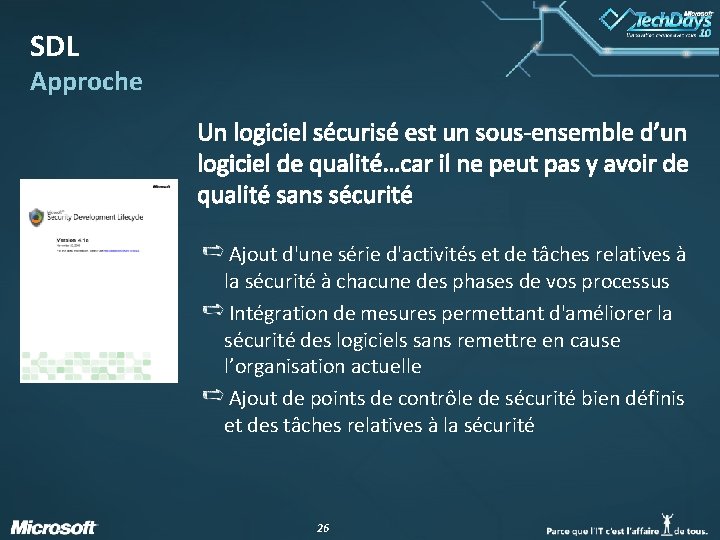 SDL Approche Ajout d'une série d'activités et de tâches relatives à la sécurité à