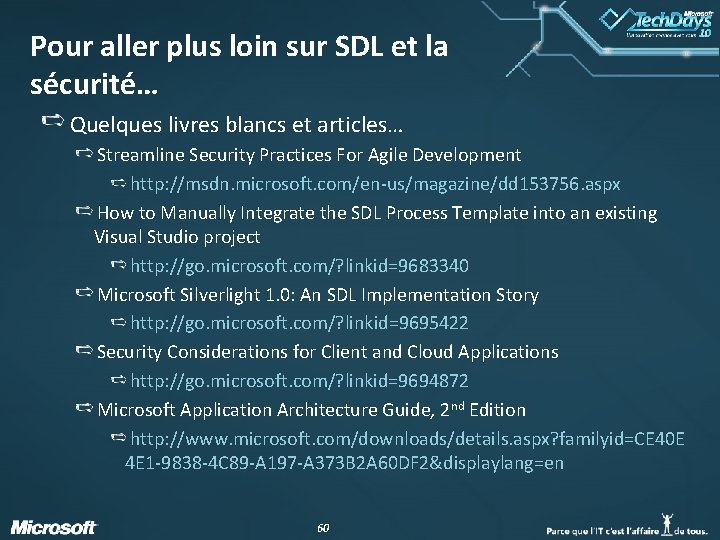 Pour aller plus loin sur SDL et la sécurité… Quelques livres blancs et articles…