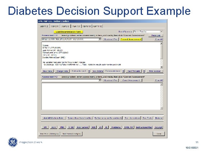 Diabetes Decision Support Example 11 10/21/2021 