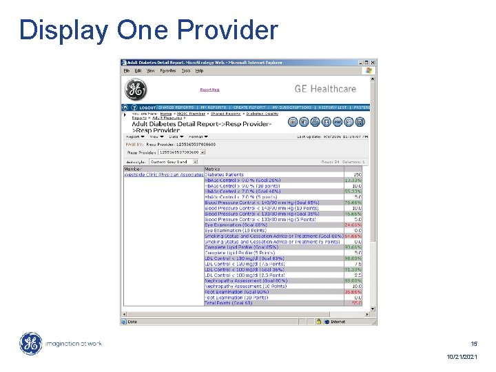 Display One Provider 15 10/21/2021 