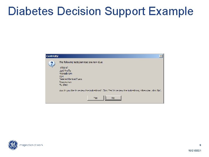 Diabetes Decision Support Example 9 10/21/2021 