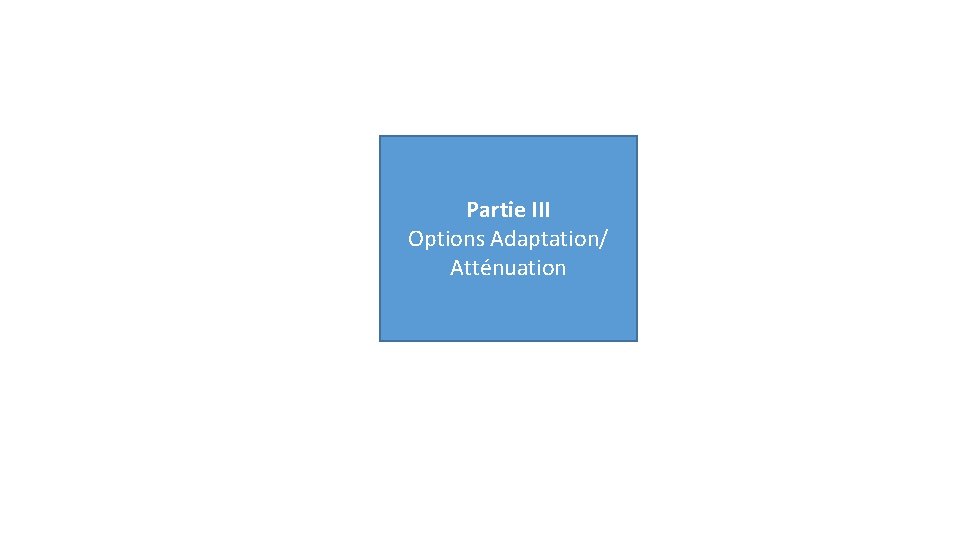 Partie III Options Adaptation/ Atténuation 