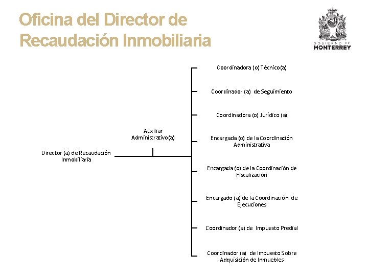 Oficina del Director de Recaudación Inmobiliaria Coordinadora (o) Técnico(a) Coordinador (a) de Seguimiento Coordinadora