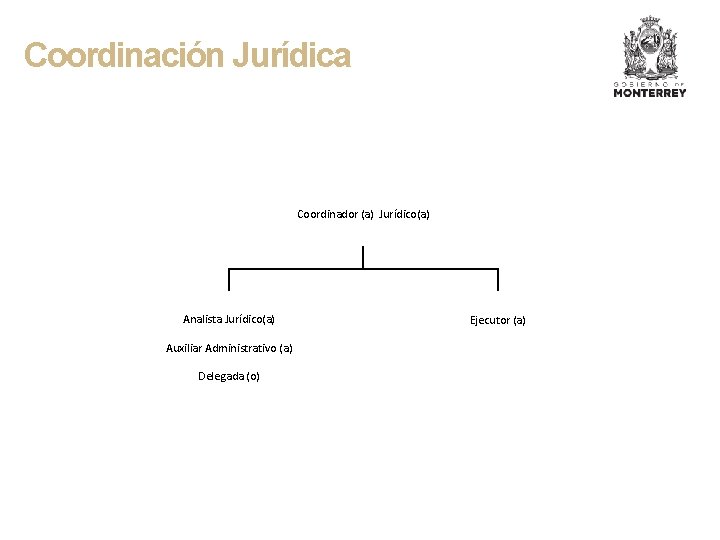 Coordinación Jurídica Coordinador (a) Jurídico(a) Analista Jurídico(a) Auxiliar Administrativo (a) Delegada (o) Ejecutor (a)