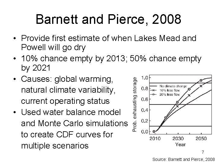 Barnett and Pierce, 2008 • Provide first estimate of when Lakes Mead and Powell Barnett and Pierce, 2008 • Provide first estimate of when Lakes Mead and Powell