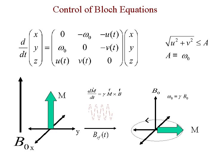 Control of Bloch Equations M y x M 