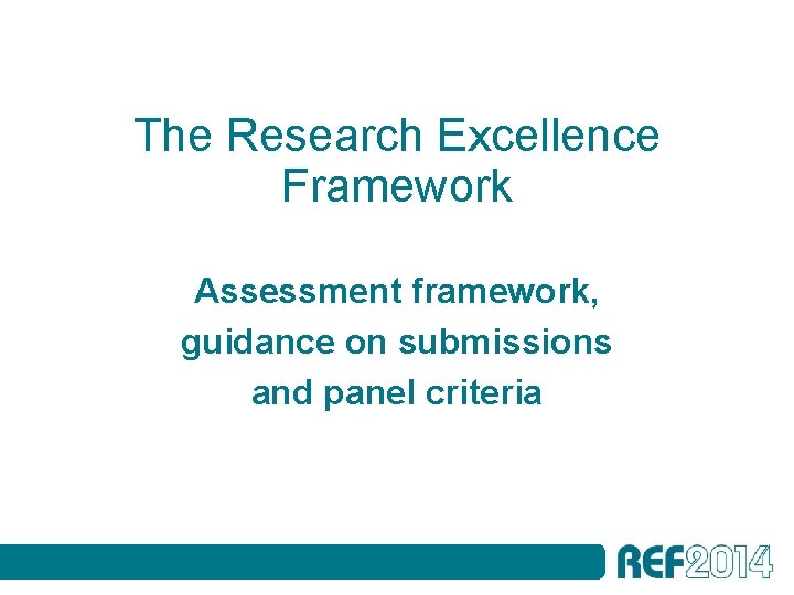 research excellence framework unit of assessment