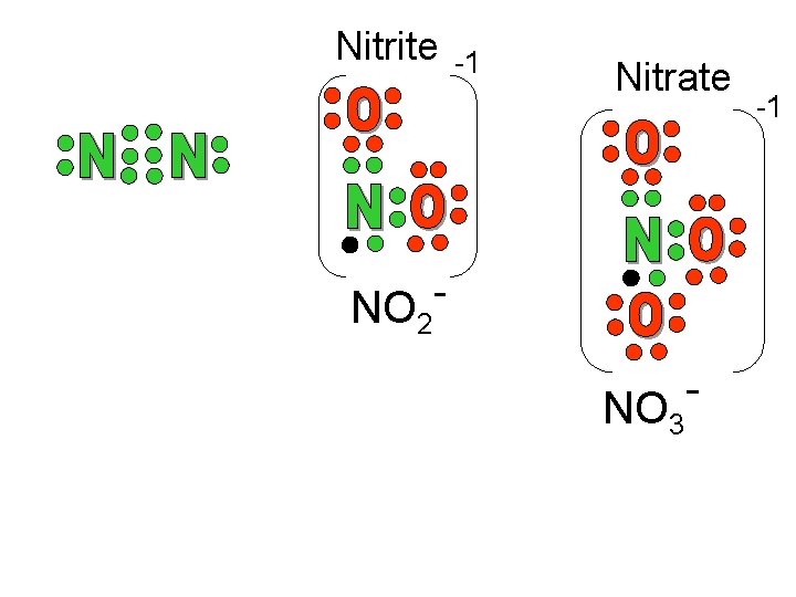 Nitrite -1 Nitrate NO 2 NO 3 -1 