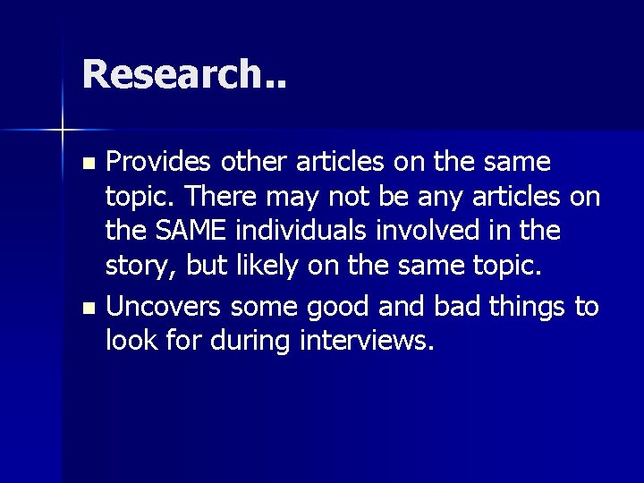 Research. . Provides other articles on the same topic. There may not be any