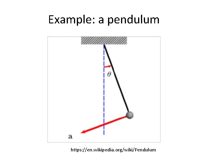 Example: a pendulum https: //en. wikipedia. org/wiki/Pendulum 