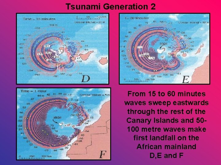 Tsunami Generation 2 From 15 to 60 minutes waves sweep eastwards through the rest