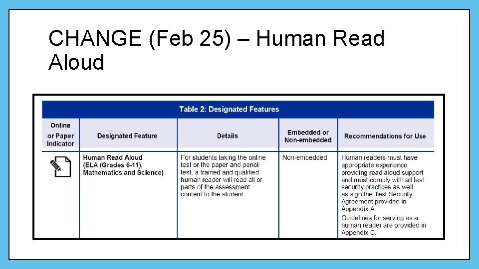 CHANGE (Feb 25) – Human Read Aloud 