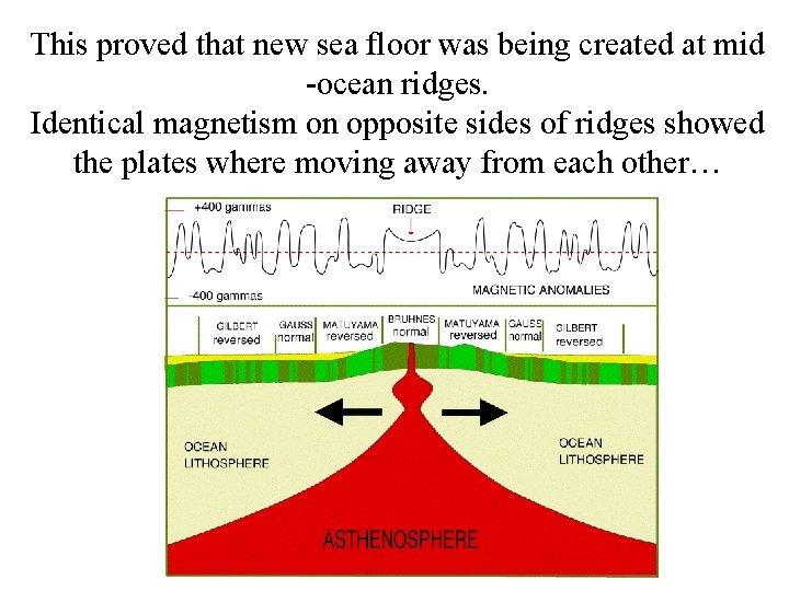 This proved that new sea floor was being created at mid -ocean ridges. Identical