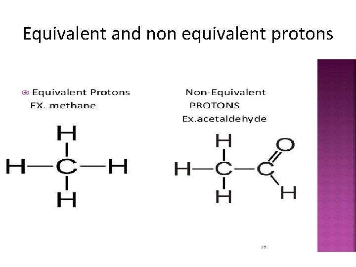 Equivalent and non equivalent protons 