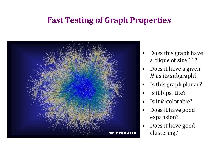 Fast Testing of Graph Properties • from Fan Chung’s web page 