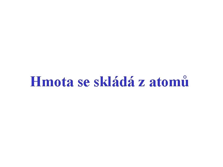 Hmota se skládá z atomů 